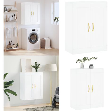 Wandschrank Weiß 69,5x34x90 cm Holzwerkstoff - Holzschrank - Wandregal (1/5)