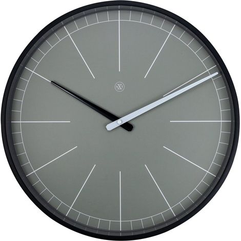 Horloge murale design minimaliste en plastique gris pour salon et bureau diamètre 40 cm - PANGIVO