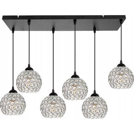 Suspension chromée, lustre, plafonnier, cristaux LED (1/5)