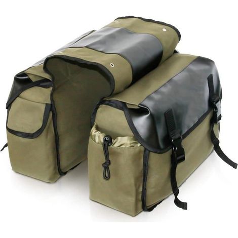 Sacoche Sacoche Vélo, Sac Etanche Arrière Tronc, Double Sacoche Vélo Porte-bagage, Sac Pliable Rangement pour Déplacements, (1/4)