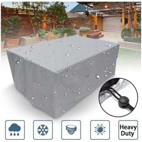 -Housse de protection rectangulaire pour meubles de jardin, en polyester, imperméable, anti-poussière, anti-UV, pour chaise ou table de jardin (dimensions : 152x104x71cm)