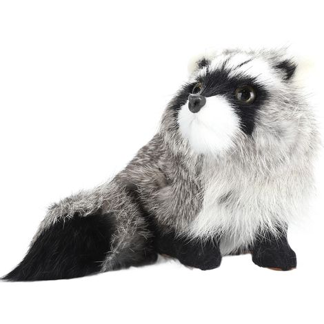Peluche raton laveur réaliste, mignonne et douce, faite main, décoration intérieure. (1/5)