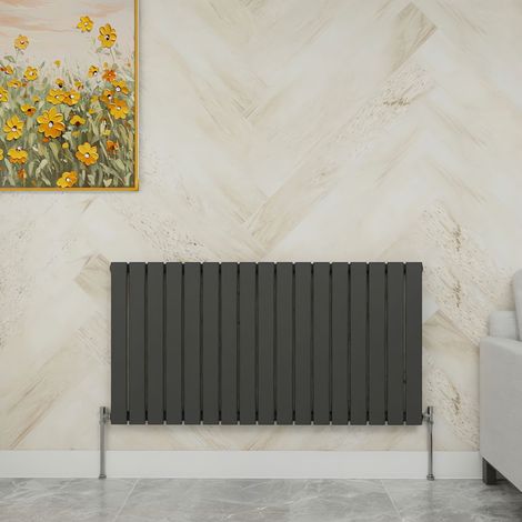 SKY Bathroom 600x1156mm Single Anthracite Horizontal Flat Panel Radiator Designer Central Heating Radiator