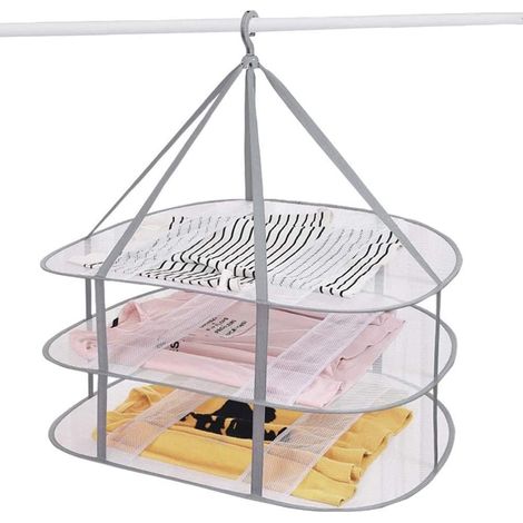 3-Tier Sweater Wash Stand for Hanging Clothes for Hanging Washing Net Wash Stand Foldable Wash Dryer (1/5)