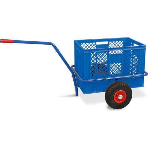 BRB Handwagen mit Kunststoffkorb, H 410 mm, blau, LxBxH 1250x640x660 mm, Tragkraft 200 kg (1/2)