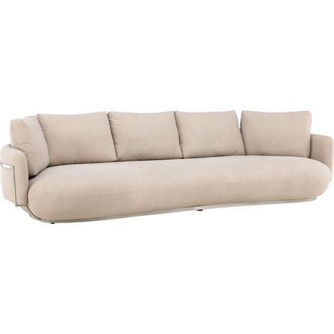 Paris Prix – Canapé droit 4 places 275cm – Polyester beige – Confortable avec coussins inclus – Dimensions assise L. 255 x l. 103 x H. 37 cm (1/5)