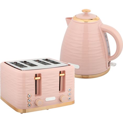 GagaSet grille-pain et bouilloire 2 en 1 7 niveaux de brunissage fonction degivrage rose (1/5)