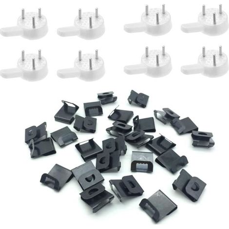 (Noir+blanc)Non Trace Crochets de Support,Crochets Muraux,Sans Trace Crochets en Plastique,pour Tableaux et Cadres(100 crochets 100 clous) (1/4)