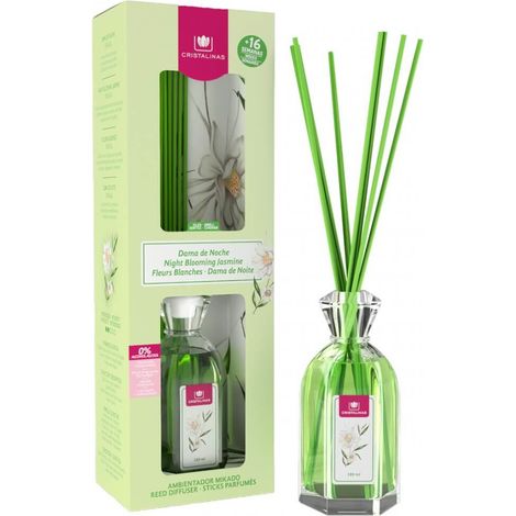 Crystalline Reed Diffuser 180ml Nachtblühender Jasmin Diffusor de aroma Flasche de Duft Silber, Klar (1/3)