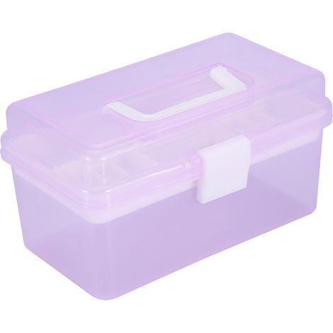 Boîte de rangement violette (S) pour accessoires de manucure, outils de cosmétique multifonctions, coffret de stockage pour matériel de nail art. (1/5)