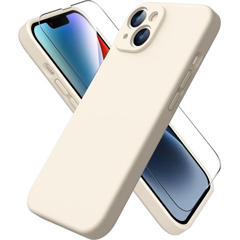 Handyhülle iPhone 14 Liquid Silicone Stoßfest Schutzfolie Sternenlicht (1/5)