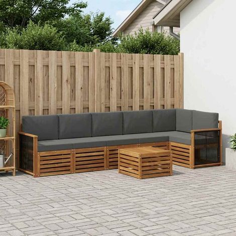 vidaXL Ecksofa Set mit Kissen 6 pcs Natur und Anthrazit (1/5)