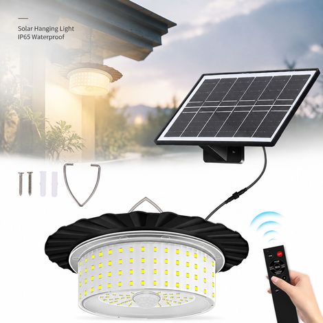 Toivize-Lampe Solaire Suspendue - Détecteur Mouvement - Étanche IP65 - 244 LED, 4400mAh, Noir, Télécommande, Jardin Terrasse Abri (1/4)