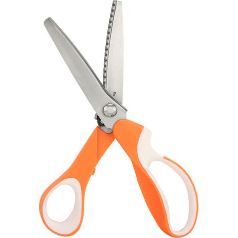 Ciseaux ondulés à denture dentelée, manche coloré, outils de découpe pour tissu, papier et point de croix faits main (dents de scie semi-circulaires 5 mm) (1/5)