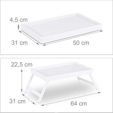 Tablette plateau de lit bambou blanc service ordinateur (1/3)