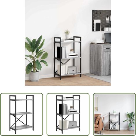 vidaXL Industriestil - Bücherregal Graues Sonoma 56 x 34 x 96 cm Holzwerkstoff (1/5)