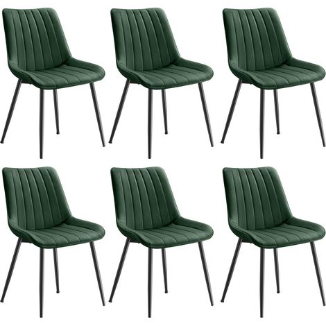 Lot de 6 Chaise Salle à Manger, Pied en Acier (1/5)