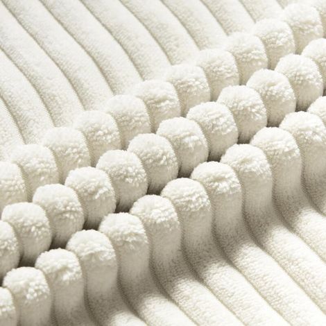 Dekorativer Kissenbezug aus Cord (40 x 40 cm) mit verdecktem Reißverschluss, superweicher Kissenbezug für Sofa, Wohnzimmer, Garten, Sessel, Bett, Beige-Weiß (1/5)