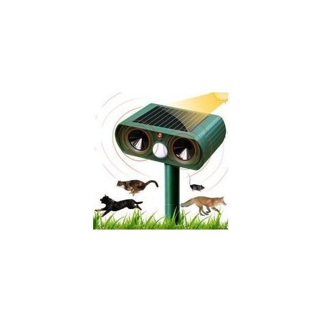 Solarbetriebenes Ultraschall-Katzenabwehrgerät, Katzenabwehrgerät für den Außenbereich, einstellbare Empfindlichkeit und Frequenz, Ultraschall-Katzenabwehrgerät zur Schädlingsbekämpfung, Crezuo Garten (1/4)