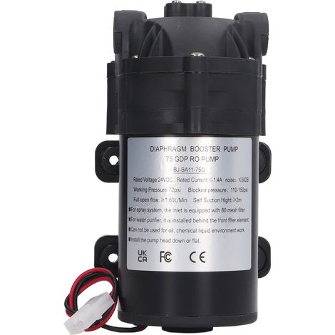 Pompe à diaphragme suralimentée 24V 36W, auto-amorçante pour transfert, drainage et irrigation, avec raccord femelle G3/8 et adaptateur UE 200-240V (1/5)
