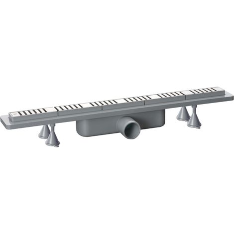 Canalina doccia sifonata in ABS con griglia in acciaio inox regolabile modello Basicflow TEA