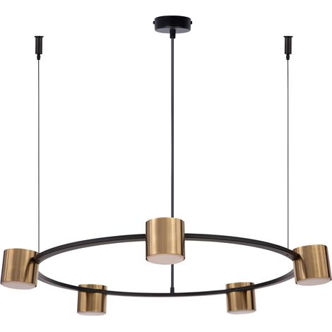 Lampadario moderno nero oro ad anello Ø72 5xGX53 Sigma (1/3)