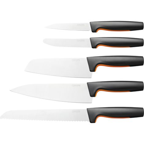 Fiskars Functional Form Set de 5 Cuchillos Negro Naranja (1/3)