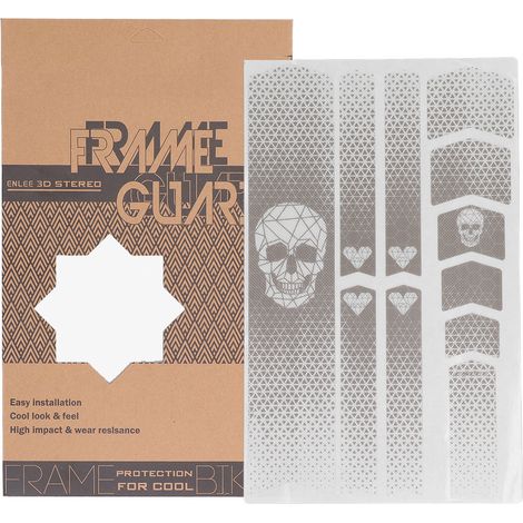 Ruban de cadre de vélo épaissi résistant à la décoloration, autocollant protecteur PVC décoratif pour vélos de route et VTT, motif tête de mort (1/5)