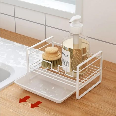 Soporte de esponja de acero inoxidable, soporte para esponja de cocina, multifuncional, para fregadero de cocina, organizador de lavavajillas, accesorios de cocina para encimera de cocina y baño.