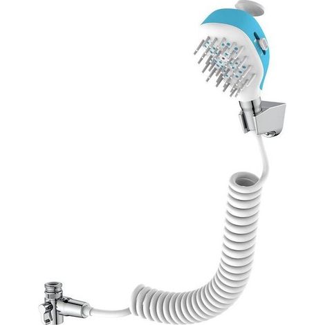 Ensemble complet pour le lavage des animaux, avec raccordement au bassin et tuyau de douche (1/4)