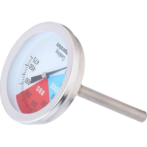 Thermomètre à cadran 100‑475℉ en acier inoxydable pour barbecue, thermomètre à aiguille pour la cuisson (1/5)