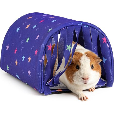 Guinea Pig House, Tunnel for Guinea Pigs, Small Animals Sleeping Winter Cabin, Plush Rabbit Bed, Indoor Rabbit House, for Gnome Chinchilla Hedgehog Squirrels (1/5)