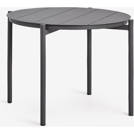 Table de salle à manger ronde Ø110 cm en aluminium Elton SKLUM Gris Graphite (1/5)