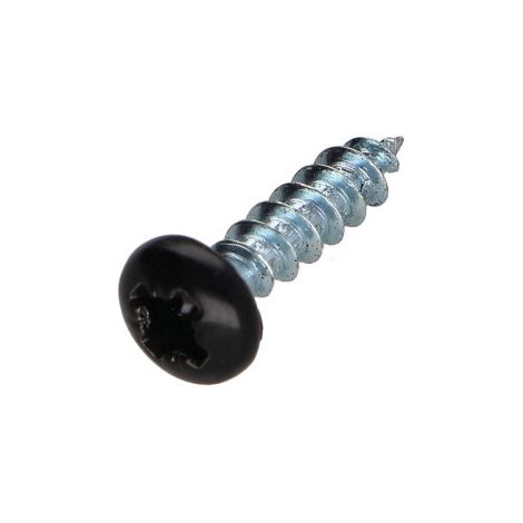 VBA Vis bois agglo Tête ronde TR Pozi N°2 3.5X15 Acier zingué Laqué noir RAL9005 noir foncé-1 pièce (1/5)