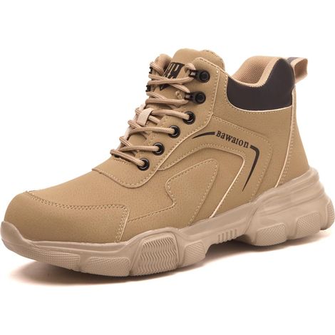 Chaussures de Sécurité Hommes Femmes Montante, Imperméable Bottines de Sécurité avec Embout en Acier Légère Antidérapant Bottines de Travail (1/5)