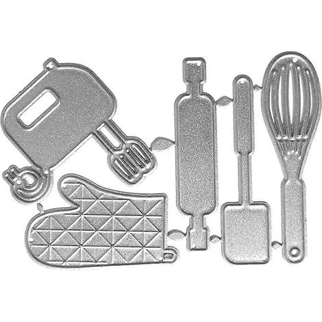 Küchenutensilien-Stanzformen aus Metall, Schablone für DIY-Scrapbooking-Alben, Papierkarten, Prägeformen, Dekoration (1/5)