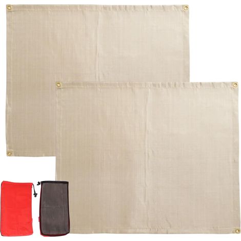 Estera para Barbacoa Ignífuga, 2 Piezas Estera Ignífuga para Pisos Exteriores Estera para Barbacoa Resistente al Calor para Barbacoa Brasero Chimenea Protección para Acampar Césped Terraza Uso Interio (1/5)