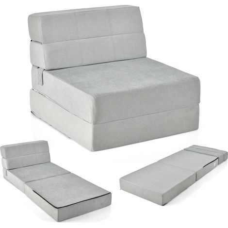 Colchón plegable de 190 x 71 x 15 cm confort óptimo funda lavable diseño moderno espuma gris 200012677