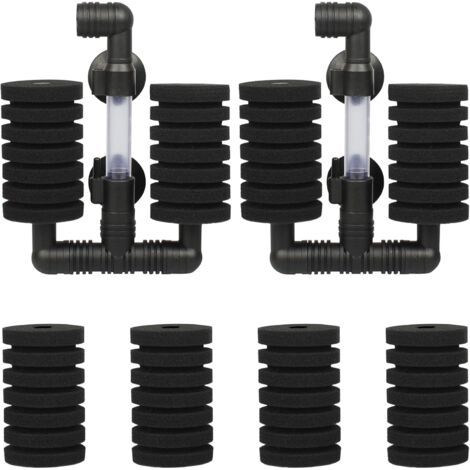 BUNTHAUS 2 PCS Kit Filtre Exhausteur Aquarium Filtre d'aquarium Double avec 4 Éponges de Rechange pour Filtrage Biologique et Mécanique (1/5)