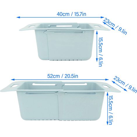 Ortviai Panier Rétractable pour Congélateur Vertical – Plastique PP Résistant, 40–52 cm, Vert (1/4)