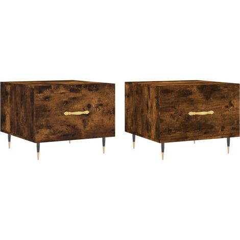 Maison Exclusive - Tavolini Salotto 2 pz Rovere Fumo 50x50x40cm Legno Multistrato