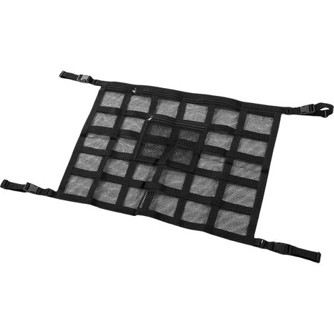 Organisateur de bagages en filet respirant au plafond à double couche pour les voyages sur la route, grande capacité de rangement pour les vêtements, fournitures pour bébés pour les voyages en famille (1/4)