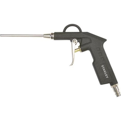 Stanley Druckluft Ausblaspistole 150 l/min, 100 mm Blaspistole mit langem Blasrohr, für Kompressor, 6 x 11 mm Anschluss, Werkstatt Garage Auto Reinigung (1/3)