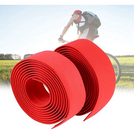 pièces de ruban adhésif pour guidon de vélo de route, 2 embouts de guidon (noir + blanc) (1/5)