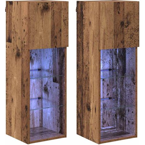 Gabinetes para TV Montados en la Pared 2 pcs Madera vieja vidaXL