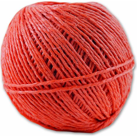 1 Rouleau Ficelle Polypropylène Orange, Diamètre 1,6 mm, Longueur 90 m, Résistance 39 kg, Usage Extérieur et Bricolage