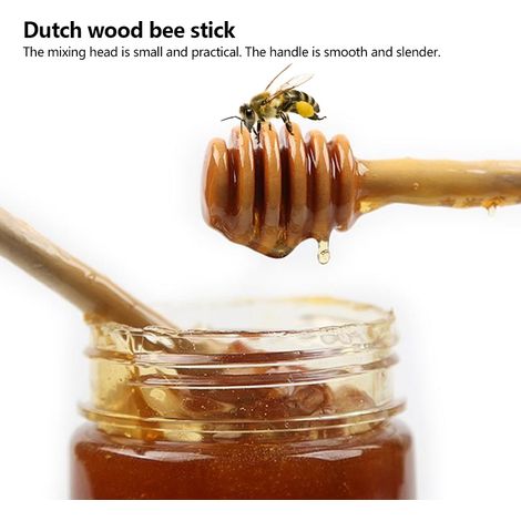Lot de 30 cuillères à confiture, miel et sirop en bois pour la maison, avec bâtonnets doseurs et mélangeurs. (1/5)