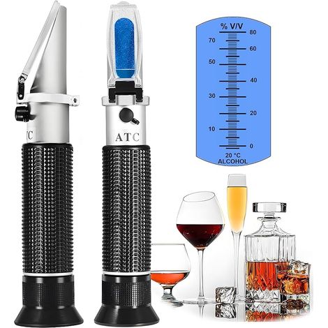 Réfractomètre portable de mesure de teneur en alcool 0-80 % (whisky, cognac, vidka, etc.), largement utilisé dans la recherche scientifique (1/5)