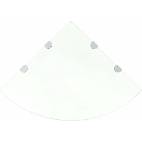 etagere de coin et supports chromes Verre transparent 45x45 cm (1/5)