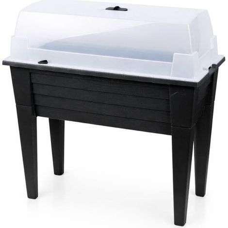 Bac de culture avec couvercle et pieds – Jardinière pour potager – 78 x 40 x 83 cm – Anthracite (1/5)
